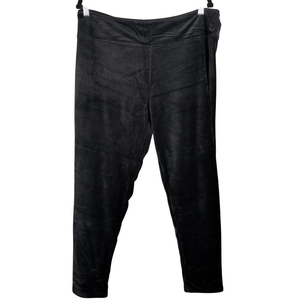 Cuddl Duds Womens XL Leggings Black Velour Velvet Stretch Cozy Loungewear Soft